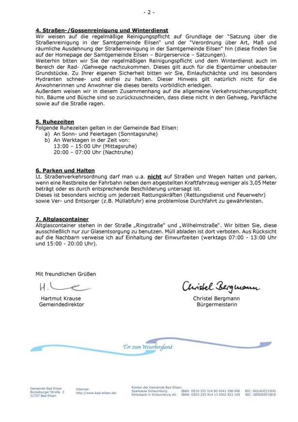 Infobrief der Gemeinde Bad Eilsen Seite 2