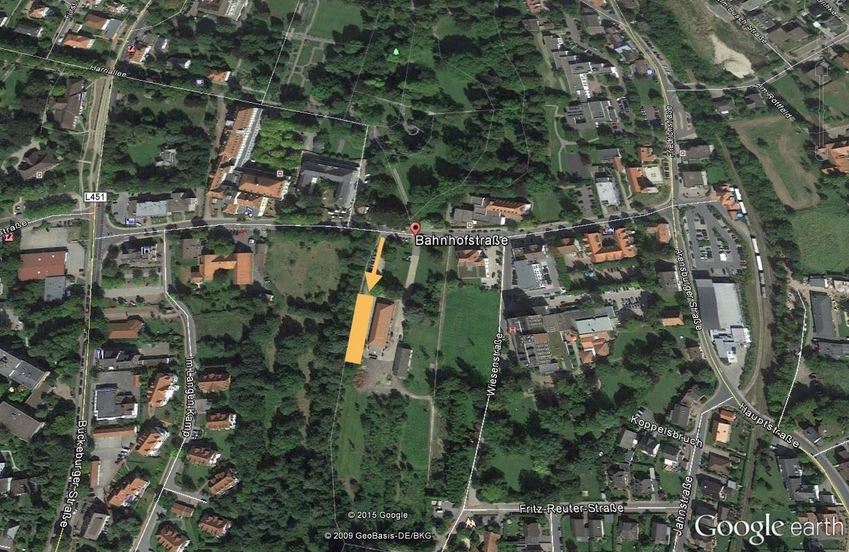 Wohnmobilstellpatz aus der Luft - Koordinaten