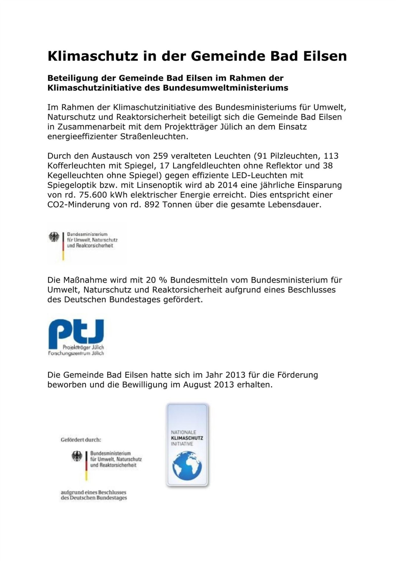 Klimaschutz Broschüre 1. Seite