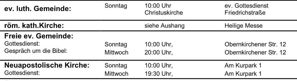 Termine der Eilser Kirchen