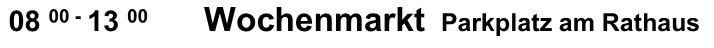 Wochenmarkt auf dem Parkplatz vor dem Rathaus
